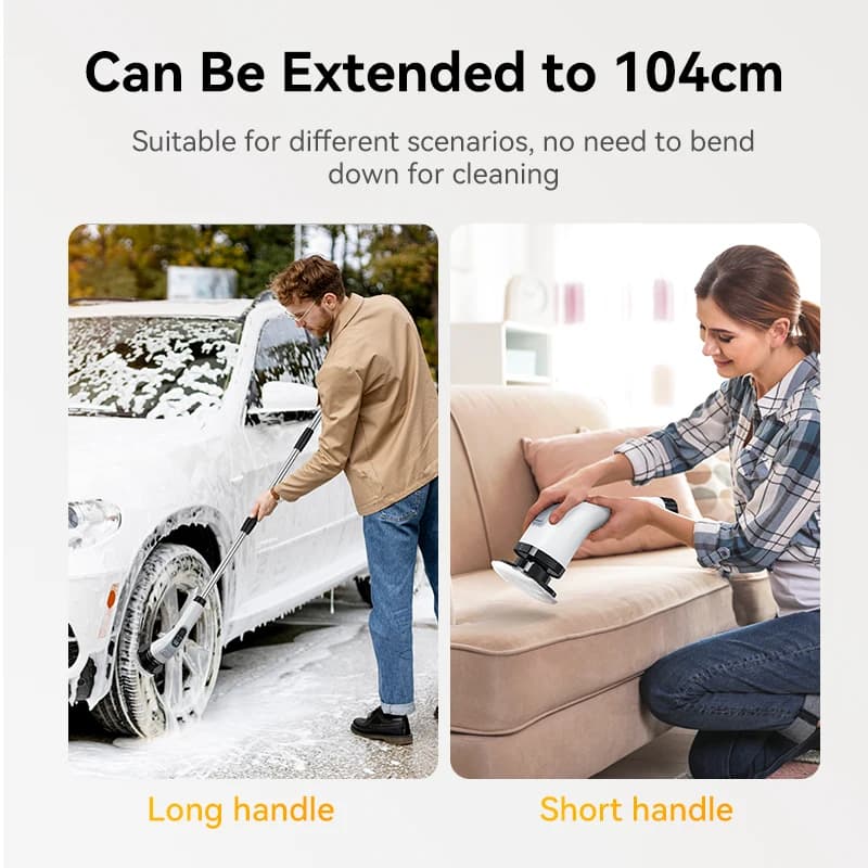 Elektryczna Szczotka Czyszcząca Bezprzewodowa / Ręczny Szorowarka Obrotowa (Spin Cleaner) / Wielofunkcyjne Urządzenie Czyszczące z 7 Wymiennymi Końcówkami do Łazienki i Kuchni