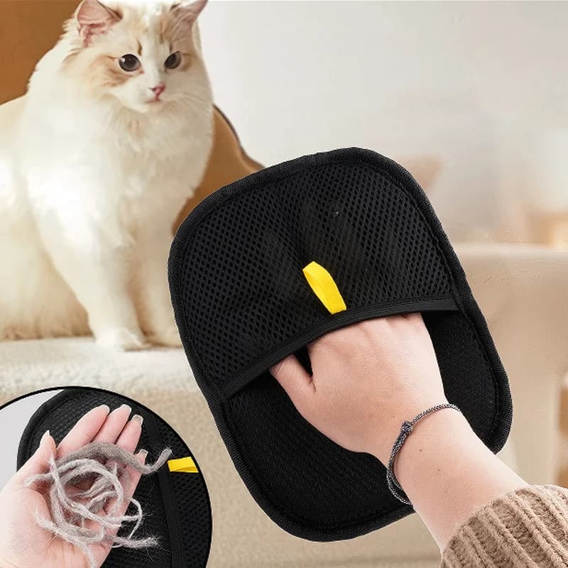 Rękawice do pielęgnacji zwierząt z usuwaczem sierści - Idealne na sofa, dywan i ubrania 🐾